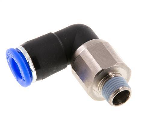 coude 8mm & R1/8'' Joint pivotant Filets mâles à enfoncer Laiton nickele/PBT NBR Rotatif