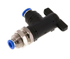 robinet à boisseau sphérique coudé à 2 voies 6 mm Bulkhead en plastique/laiton