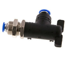 robinet à boisseau sphérique coudé à 2 voies 6 mm Bulkhead en plastique/laiton