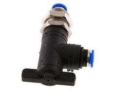 robinet à boisseau sphérique coudé à 2 voies 6 mm Bulkhead en plastique/laiton