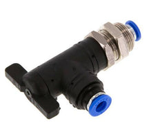 robinet à boisseau sphérique coudé à 2 voies 6 mm Bulkhead en plastique/laiton