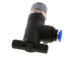 robinet à bille coudé à 2 voies 6 mm - R3/8'' Plastique/laiton