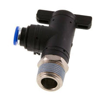 robinet à bille coudé à 2 voies 6 mm - R3/8'' Plastique/laiton