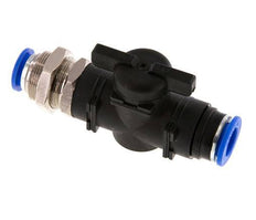 2-Way Straight Ball Valve 12 mm Plastic/Brass Bulkhead