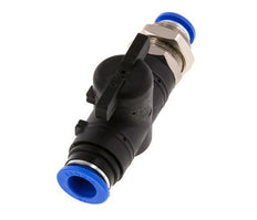 vanne à boisseau sphérique droite à 2 voies 12 mm Bulkhead en plastique/laiton