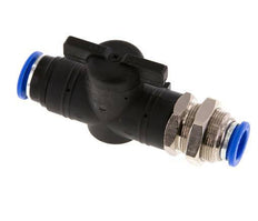 vanne à boisseau sphérique droite à 2 voies 12 mm Bulkhead en plastique/laiton