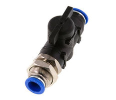 vanne à boisseau sphérique droite à 2 voies 12 mm Bulkhead en plastique/laiton