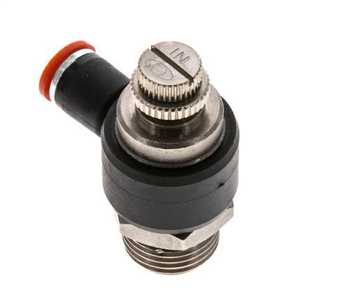 Flow Control Silencer Meter-In Elbow 8 mm - G1/2'' Brass/PA 66