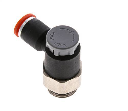 Vanne de régulation de débit Coude d'entrée 8 mm - G3/8'' Laiton/ Contre-écrou PA 66