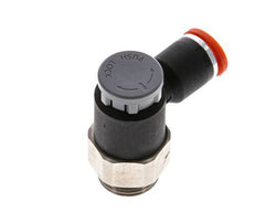 Vanne de régulation de débit Coude d'entrée 8 mm - G3/8'' Laiton/ Contre-écrou PA 66
