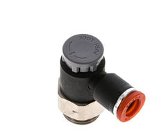 Vanne de régulation de débit Coude d'entrée 8 mm - G3/8'' Laiton/ Contre-écrou PA 66