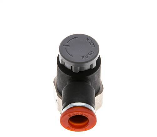 Vanne de régulation de débit Coude d'entrée 8 mm - G3/8'' Laiton/ Contre-écrou PA 66