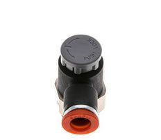 Vanne de régulation de débit Coude d'entrée 8 mm - G3/8'' Laiton/ Contre-écrou PA 66