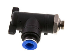 vanne à bille coudée à 2 voies 10 mm - G1/4'' plastique/laiton