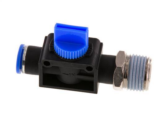 vanne manuelle d'arrêt à 3/2 voies 10 mm - R1/2'' plastique/laiton Ventilation côté tube