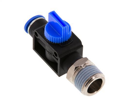 vanne manuelle d'arrêt à 3/2 voies 10 mm - R1/2'' plastique/laiton Ventilation côté tube