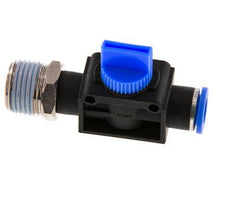 vanne manuelle d'arrêt à 3/2 voies 10 mm - R1/2'' plastique/laiton Ventilation côté tube