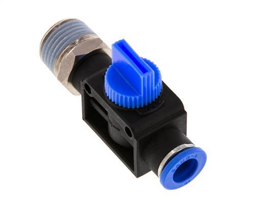 vanne manuelle d'arrêt à 3/2 voies 10 mm - R1/2'' plastique/laiton Ventilation côté tube