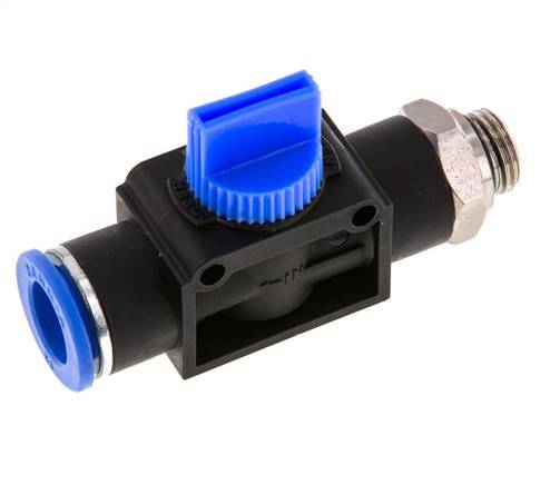 vanne manuelle d'arrêt à 3/2 voies 12 mm - G1/4'' Plastique/laiton Ventilation côté tube