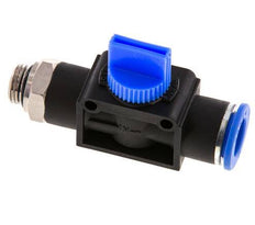 vanne manuelle d'arrêt à 3/2 voies 12 mm - G1/4'' Plastique/laiton Ventilation côté tube