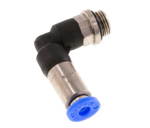 Raccord à Enfoncer 4mm & G1/8'' Mâle Coude Autobloquant en Laiton/PBT 0-10bar (0-145psi) [2 Pièces]