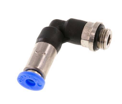 Raccord à Enfoncer 4mm & G1/8'' Mâle Coude Autobloquant en Laiton/PBT 0-10bar (0-145psi) [2 Pièces]