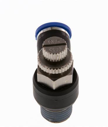 Flow Control Silencer Meter-Out Elbow 8 mm - R1/4'' Brass/PA 66