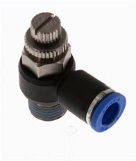 Coude de sortie de compteur du silencieux Flow Control 8 mm - R1/4'' Brass/PA 66