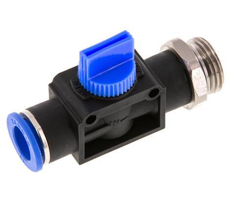 vanne manuelle d'arrêt à 3/2 voies 10 mm - R1/2'' Plastique/laiton Filetage côté ventilation