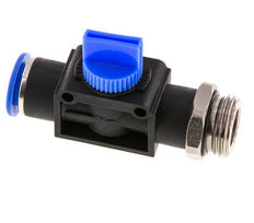 vanne manuelle d'arrêt à 3/2 voies 10 mm - R1/2'' Plastique/laiton Filetage côté ventilation