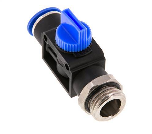 vanne manuelle d'arrêt à 3/2 voies 10 mm - R1/2'' Plastique/laiton Filetage côté ventilation