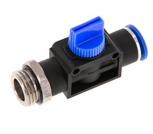 vanne manuelle d'arrêt à 3/2 voies 10 mm - R1/2'' Plastique/laiton Filetage côté ventilation