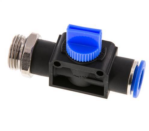 vanne manuelle d'arrêt à 3/2 voies 10 mm - R1/2'' Plastique/laiton Filetage côté ventilation