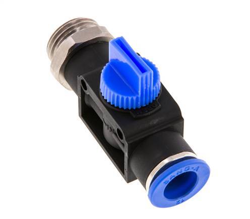 vanne manuelle d'arrêt à 3/2 voies 10 mm - R1/2'' Plastique/laiton Filetage côté ventilation