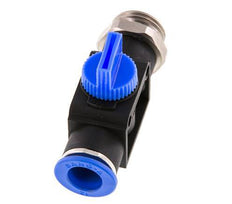vanne manuelle d'arrêt à 3/2 voies 10 mm - R1/2'' Plastique/laiton Filetage côté ventilation
