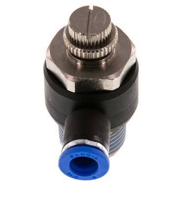 Coude de sortie du compteur du silencieux Flow Control 8 mm - R1/2'' Brass/PA 66