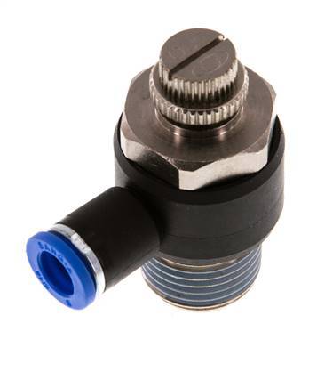 Coude de sortie du compteur du silencieux Flow Control 8 mm - R1/2'' Brass/PA 66