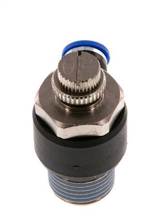 Coude de sortie du compteur du silencieux Flow Control 8 mm - R1/2'' Brass/PA 66