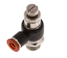 Coude d'entrée pour silencieux de contrôle de débit 6 mm - G1/4'' laiton/PA 66