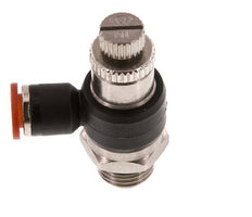 Coude d'entrée pour silencieux de contrôle de débit 6 mm - G1/4'' laiton/PA 66