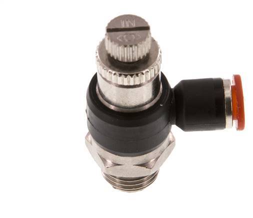 Coude d'entrée pour silencieux de contrôle de débit 6 mm - G1/4'' laiton/PA 66