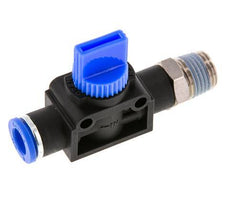 vanne manuelle d'arrêt à 3/2 voies 8 mm - R1/4'' Plastique/laiton Ventilation côté tube