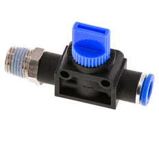 vanne manuelle d'arrêt à 3/2 voies 8 mm - R1/4'' Plastique/laiton Ventilation côté tube
