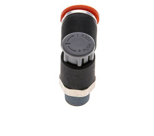 Flow Control Valve Meter-In Elbow 8 mm - R1/8'' Brass/PA 66 Locknut