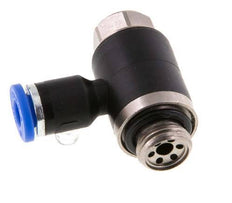 Coude de sortie de compteur du silencieux de contrôle du débit 4 mm - G1/8'' laiton/PA 66 Vis fendue