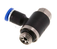 Coude de sortie de compteur du silencieux de contrôle du débit 4 mm - G1/8'' laiton/PA 66 Vis fendue