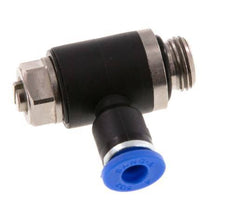 Coude de sortie de compteur du silencieux de contrôle du débit 4 mm - G1/8'' laiton/PA 66 Vis fendue