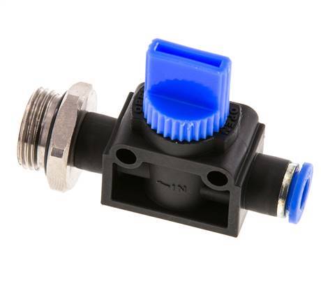 vanne manuelle d'arrêt 3/2 6 mm - G3/8'' plastique/laiton Filetage côté ventilation