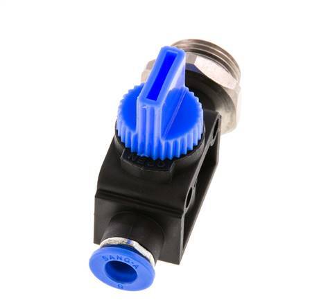 vanne manuelle d'arrêt 3/2 6 mm - G3/8'' plastique/laiton Filetage côté ventilation