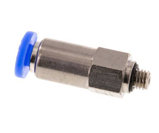 Clapet anti-retour à poussoir 4mm & M5 mâle laiton/PBT 0.2-10bar (3-145psi) Filetage-Tuyau